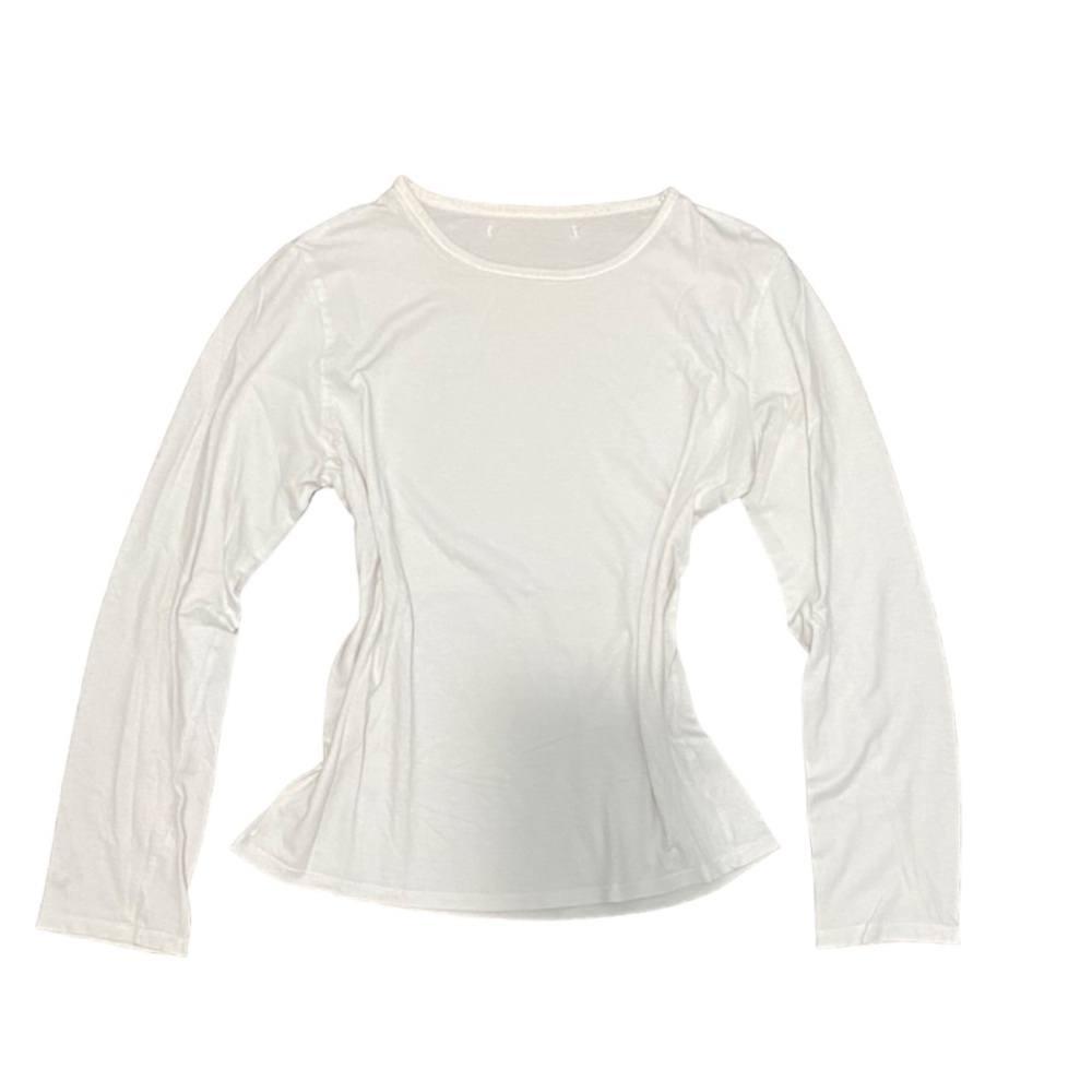 casual white long sleeve top